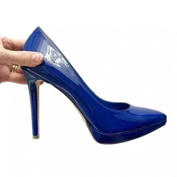 BCGBeneration Pointy Toe Pumps High Heel Platform Stilettos Cobalt Blue Size 7 - Picture 16 of 16